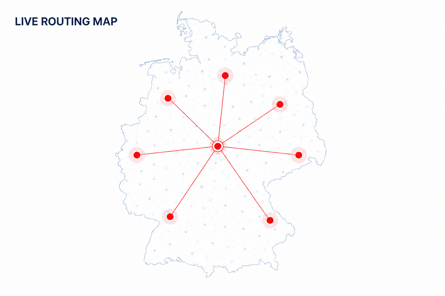 Routing-Karte Deutschland — Notruf zur örtlich zuständigen Leitstelle